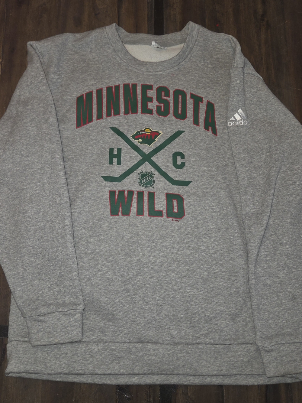Adidas Minnesota WIld NHL Fleece Pullover Sweatshirt Mens Large